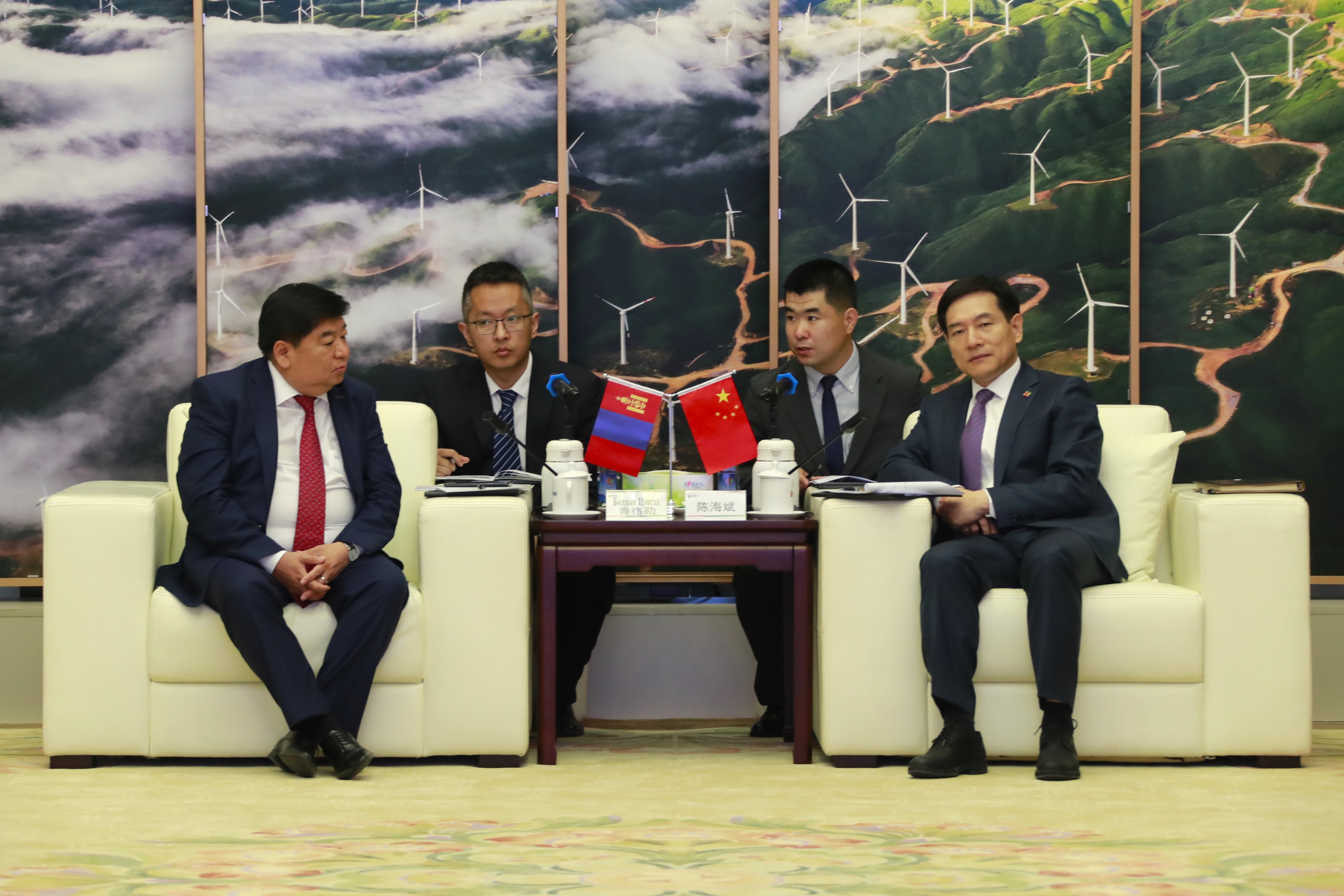 国家电投副总经理陈海斌与蒙古国国资委主席青格勒举行会谈